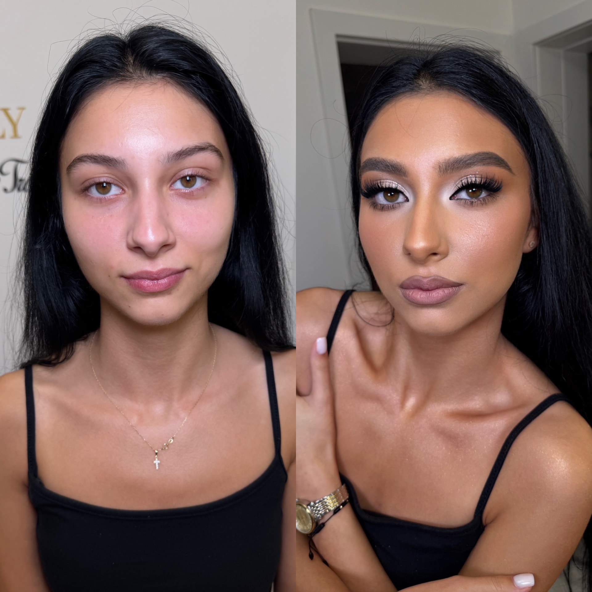 Glow bronzat — înainte și după — Mirese